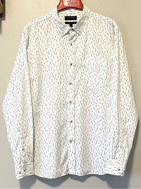 Banana Republic Untucked Fit Dress Shirt - Split Collar & Jewel Pattern - XL
